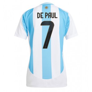 Argentina Rodrigo De Paul #7 Hemmatröja Dam Copa America 2024 Kortärmad